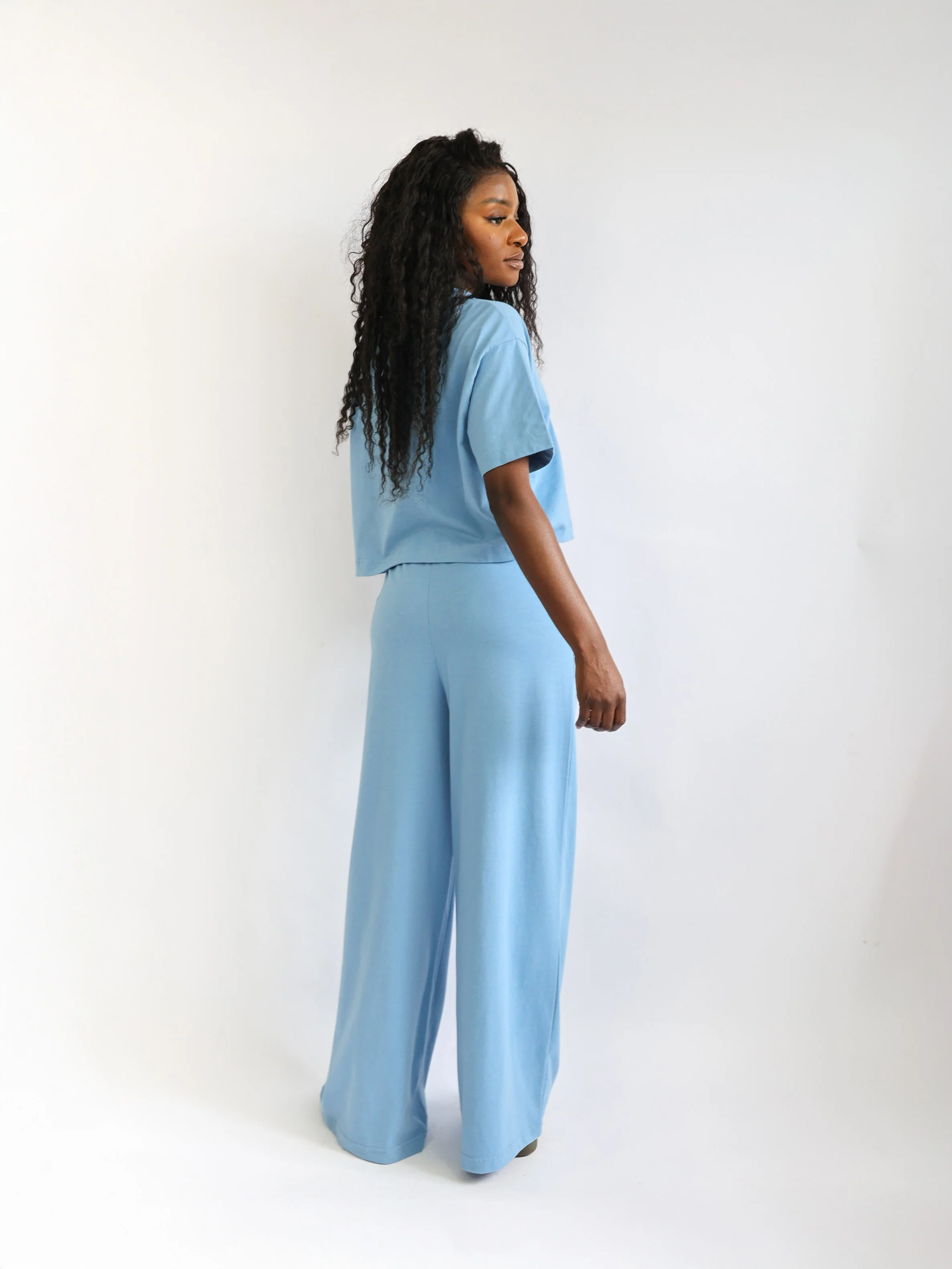 Wide Leg Hose – Dusty Blue - Image 3