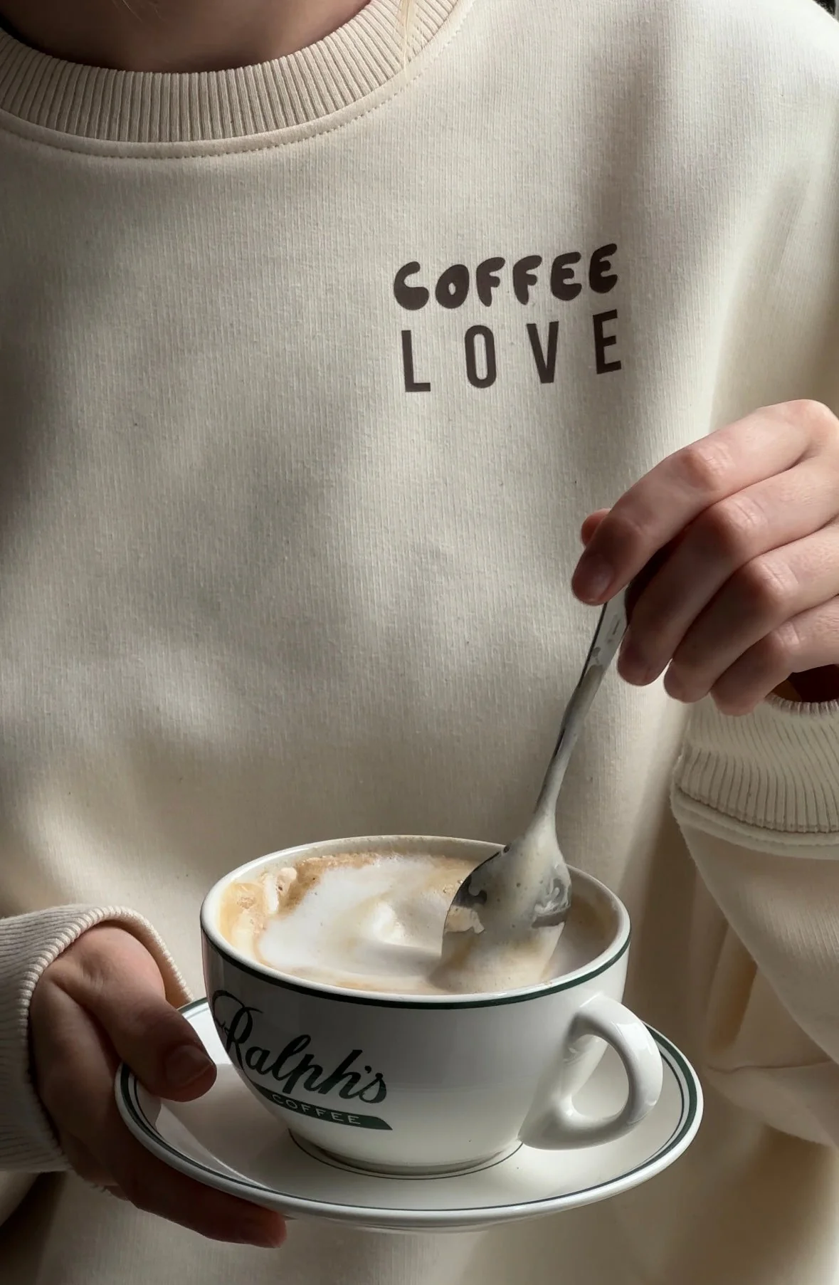 Sweater (Oversized) "I made you coffee" – Natural Raw - Image 2