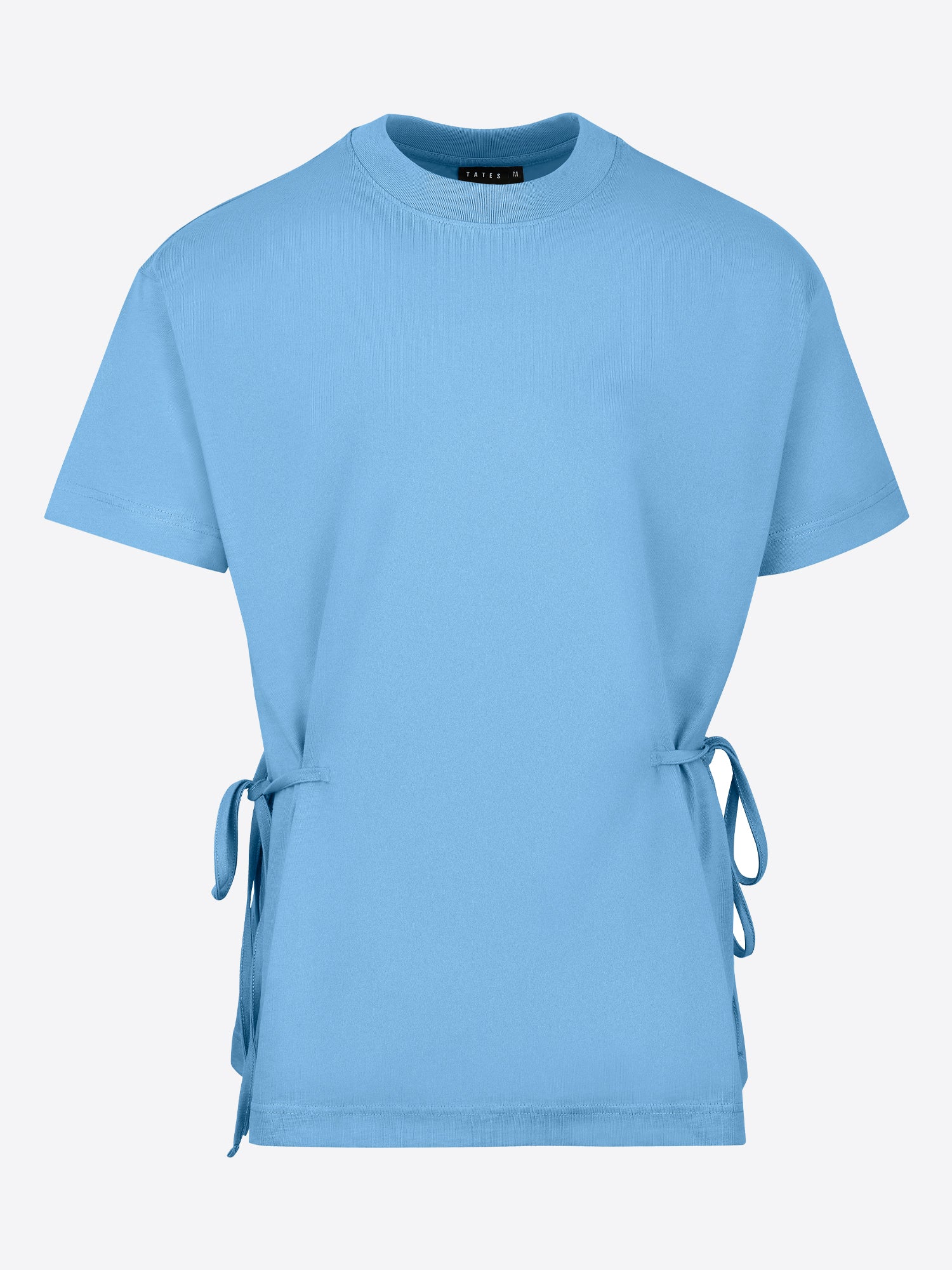 T-Shirt mit Schleifen-Bindung – Dusty Blue - Image 2