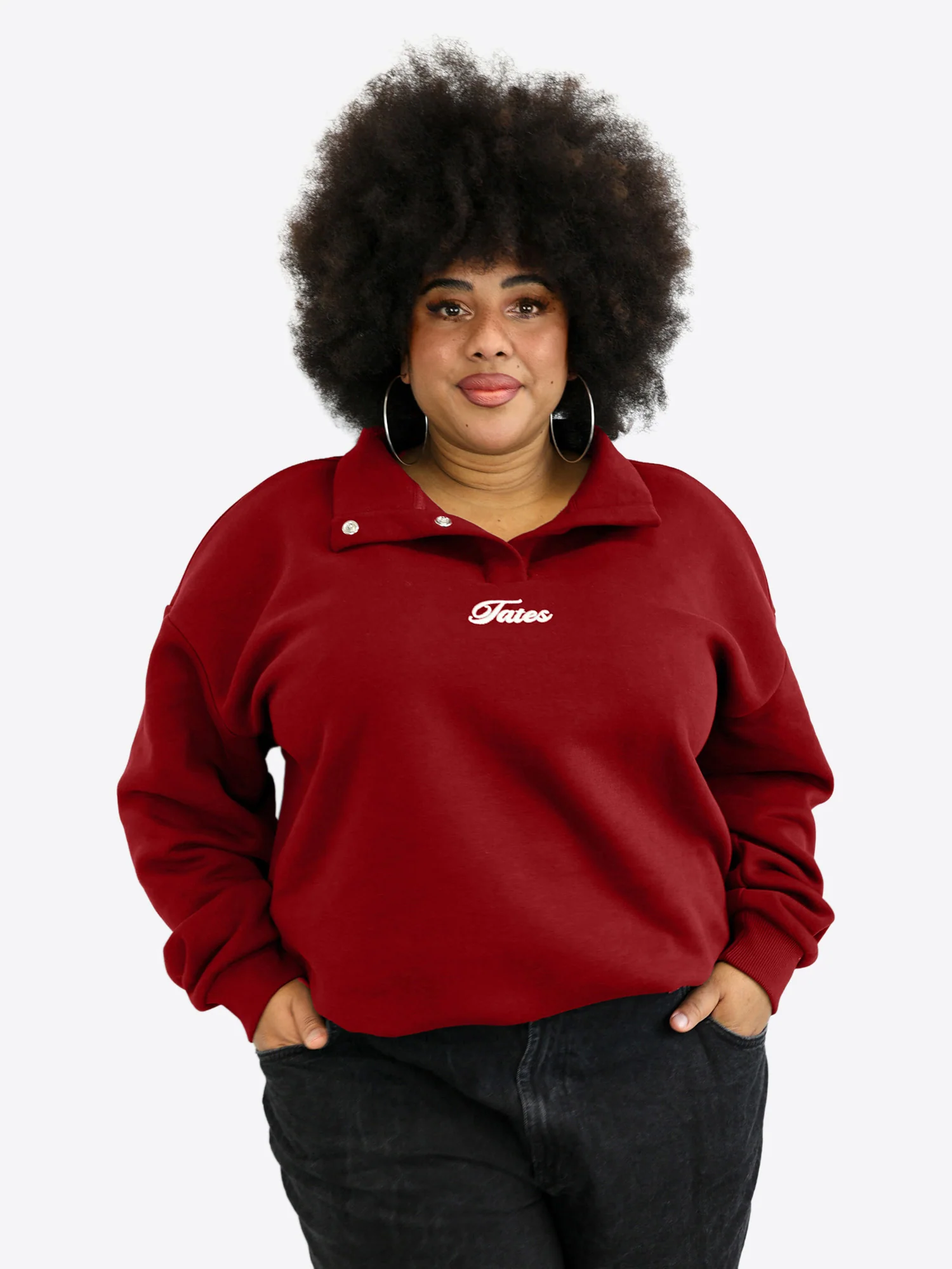Verstellbarer Crop Sweater – Cranberry