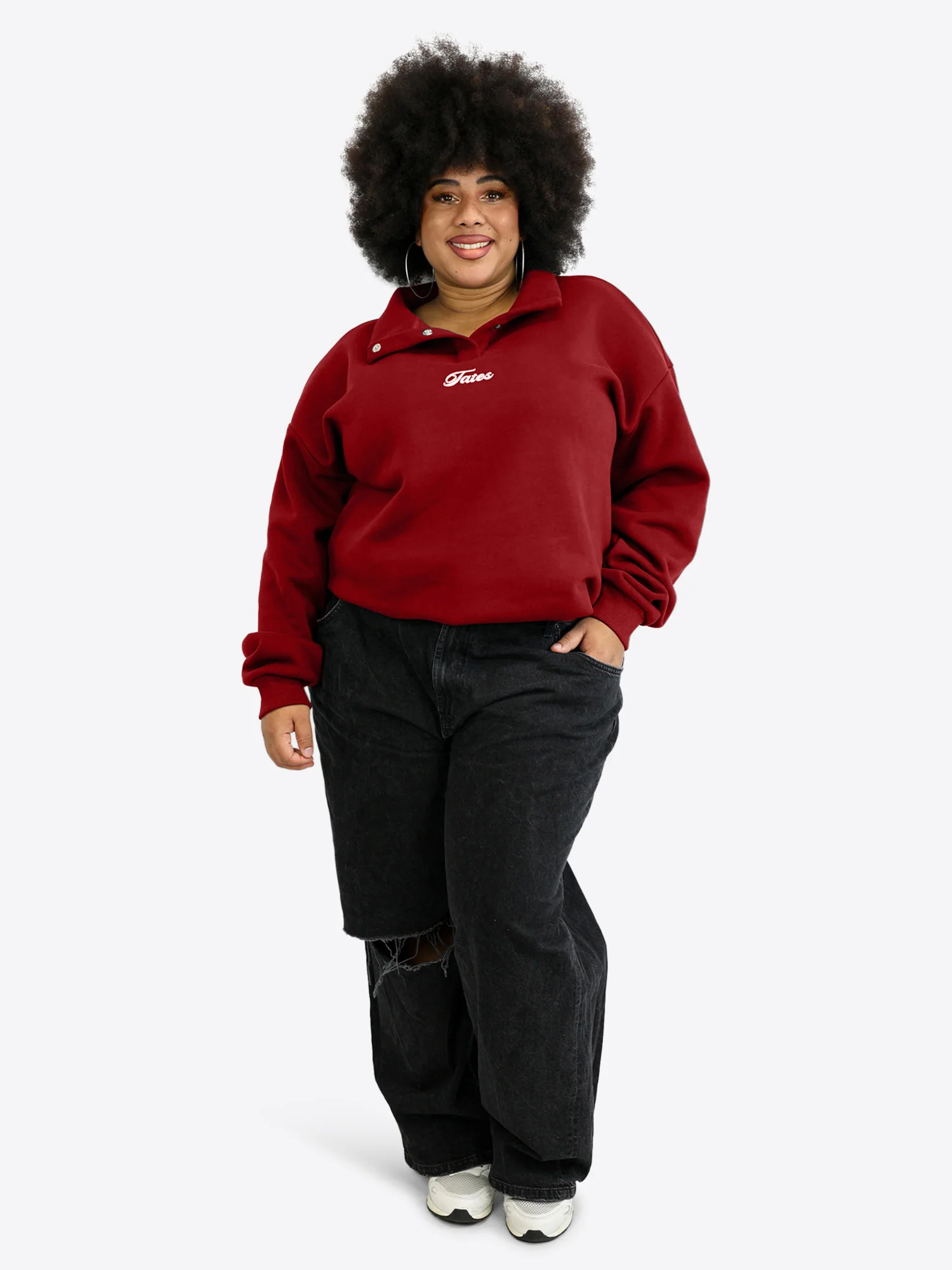 Verstellbarer Crop Sweater – Cranberry - Image 3