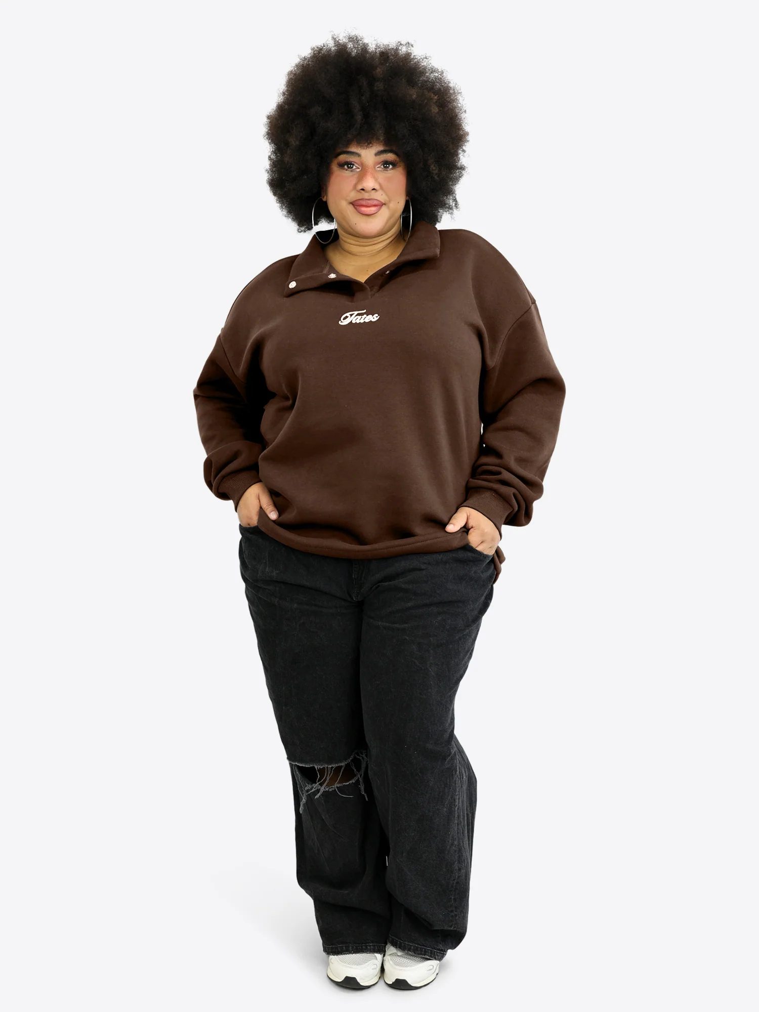 Verstellbarer Crop Sweater – Espresso - Image 3
