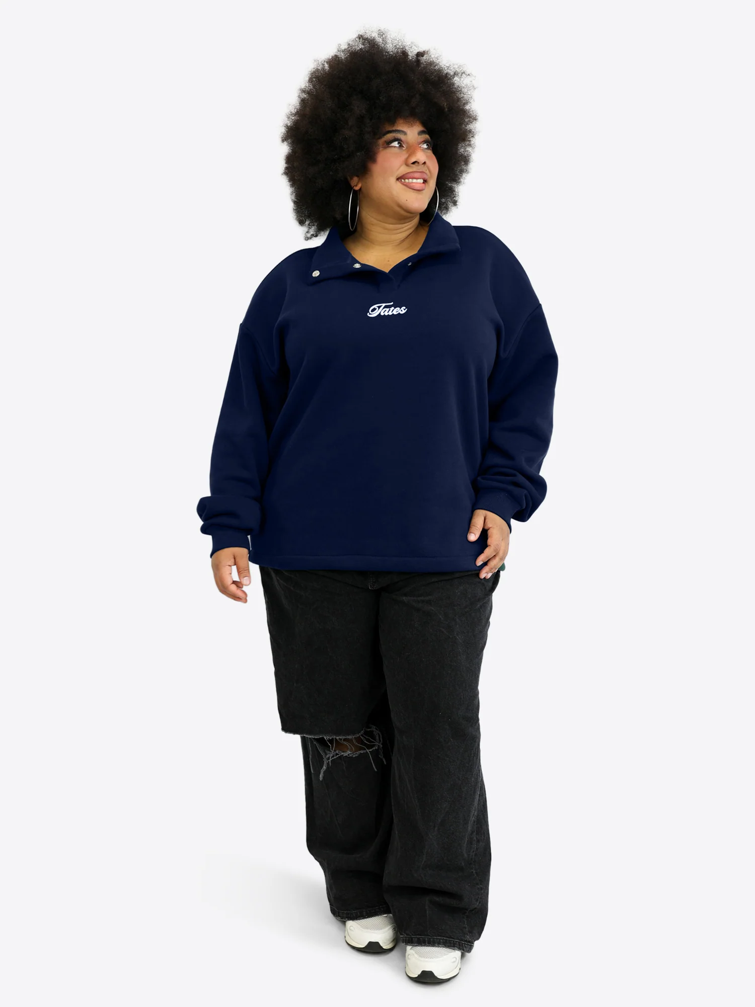 Verstellbarer Crop Sweater – Midnight Blue - Image 3