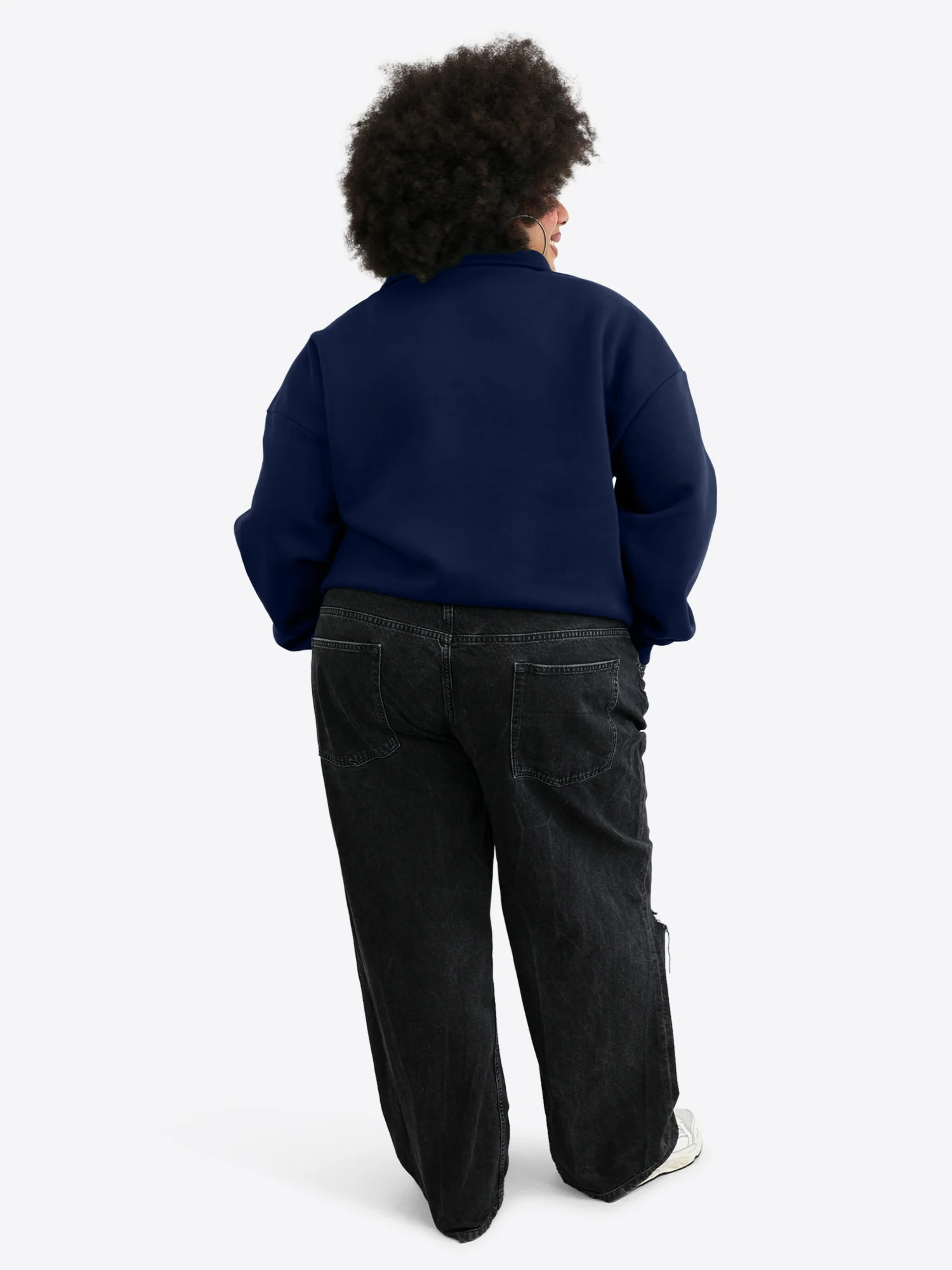 Verstellbarer Crop Sweater – Midnight Blue - Image 4