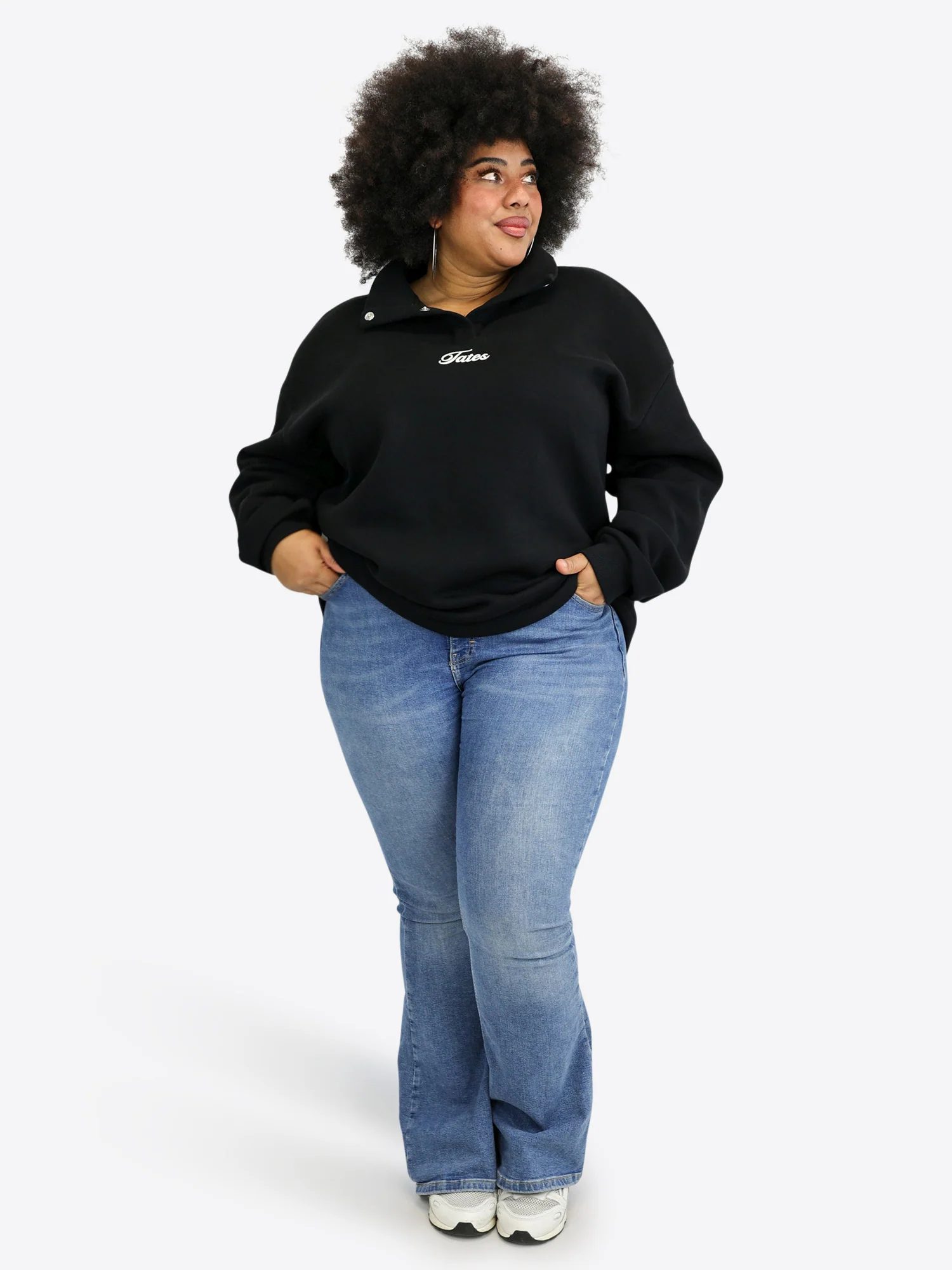 Verstellbarer Crop Sweater – Schwarz - Image 4