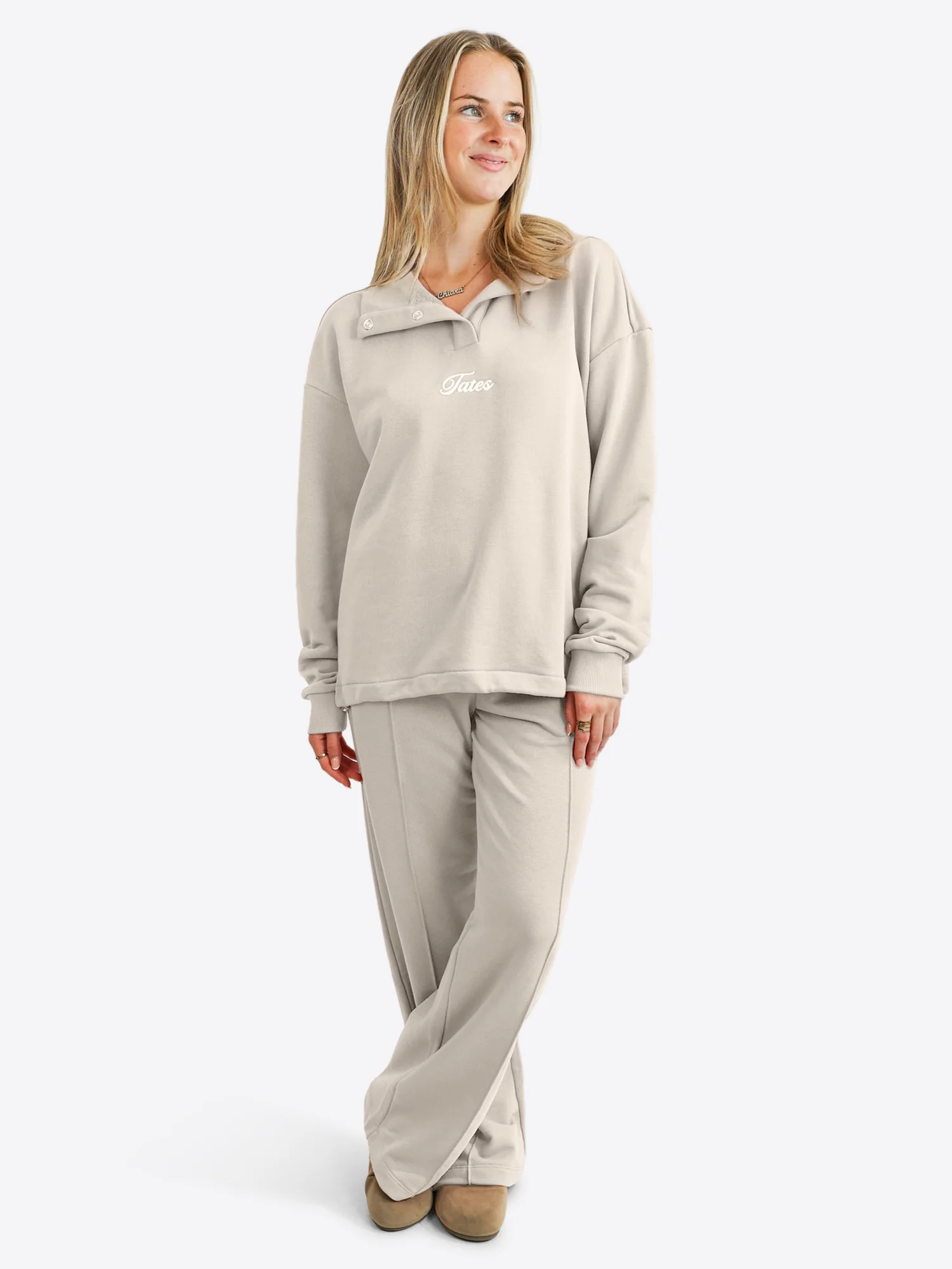 Verstellbarer Light Crop Sweater – Beige - Image 2