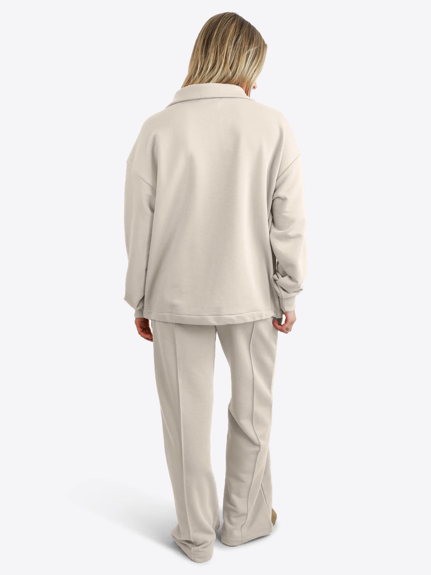 Verstellbarer Light Crop Sweater – Beige - Image 3