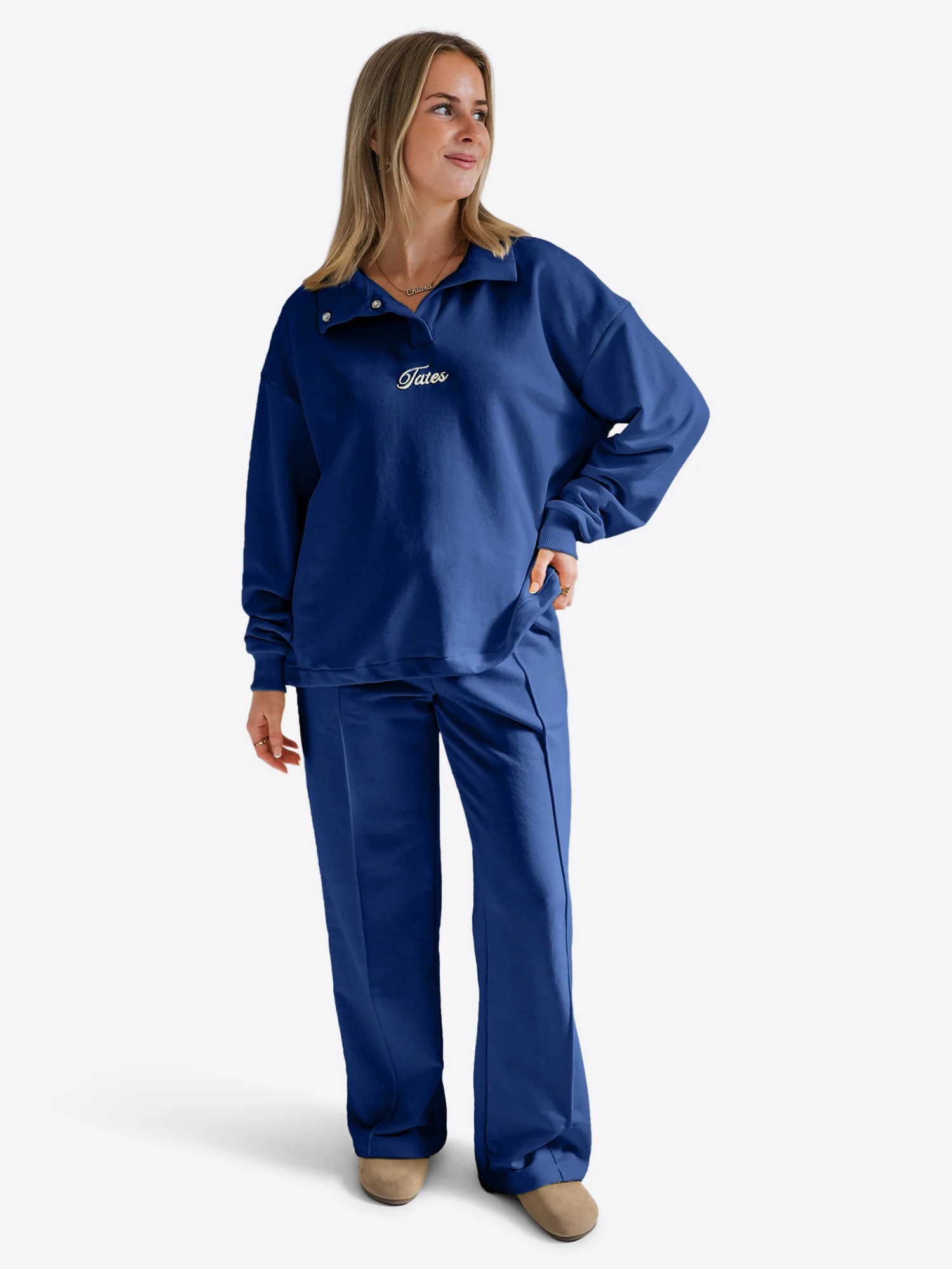Verstellbarer Light Crop Sweater – Navy - Image 2